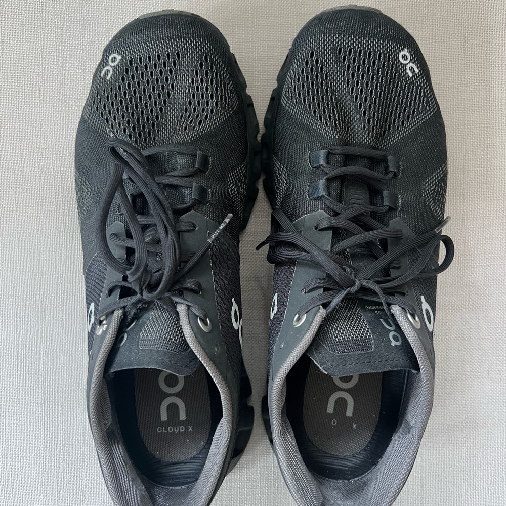 On Running Black Athletic Shoes with Breathable Mesh